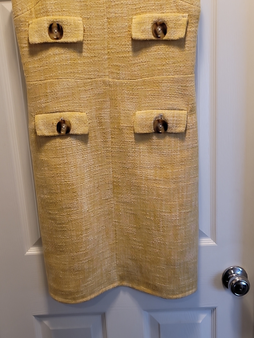 Michael Michael Kors Yellow Saffron Tweed Knit Shift Dress Sz 4 - Picture 3 of 11